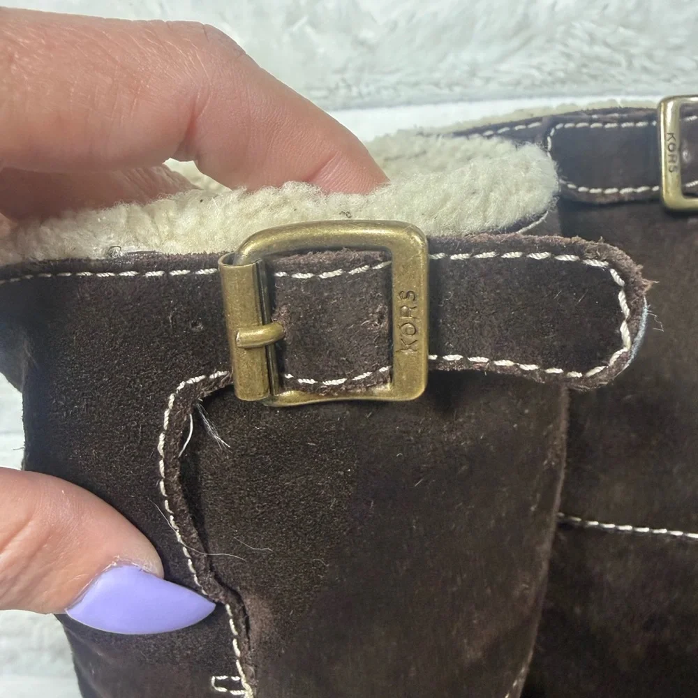 Michael Kors Dark Brown Over the Knee Boots Suede